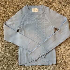 Pink Rose Women's Soft Blue Crew Neck Sweater